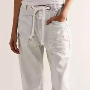 Free people moxie metallic barrel jeans 31 NWT
